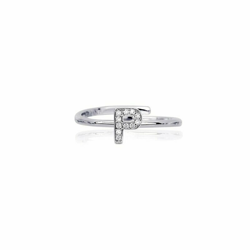 Anello lettera P - Mabina Gioielli
