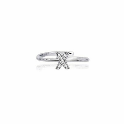 Anello lettera X - Mabina Gioielli