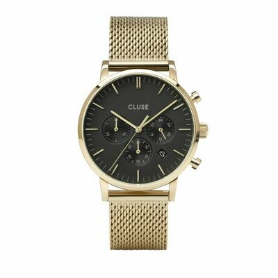 Cluse Aravis Chrono Black Dial Mesh Ygmaschile Cluse Aravis Chrono Black Dial Mesh Ygmaschile