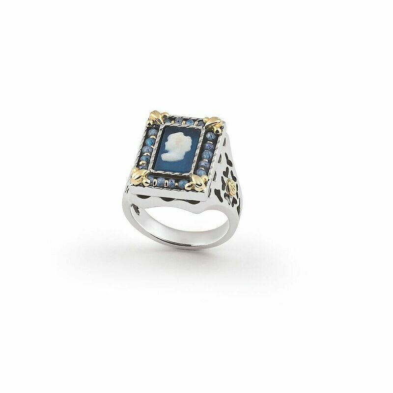 Anello Con Cammeo Agata Nera - Gerardo Sacco
