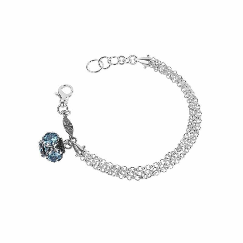 Bracciale Multifilo Con Charm Azzurro - Gerardo Sacco