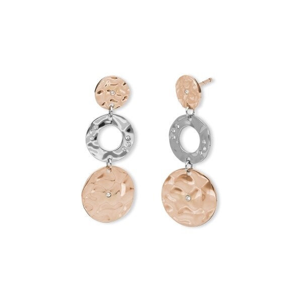 Orecchini Acciaio E Pvd Rose'  - 2 Jewels