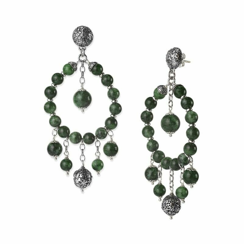 Orecchini Con Pietre E Sinacoli Verde - Gerardo Sacco