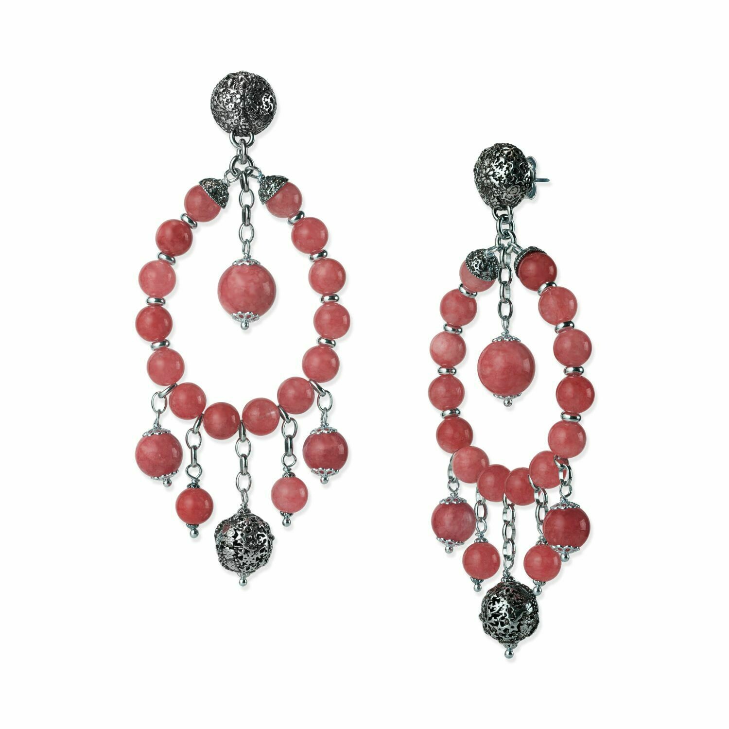 Orecchini Con Pietre E Sinacoli Rosa - Gerardo Sacco