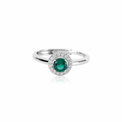 Anello Con Smeraldo Sintetico - Mabina Gioielli