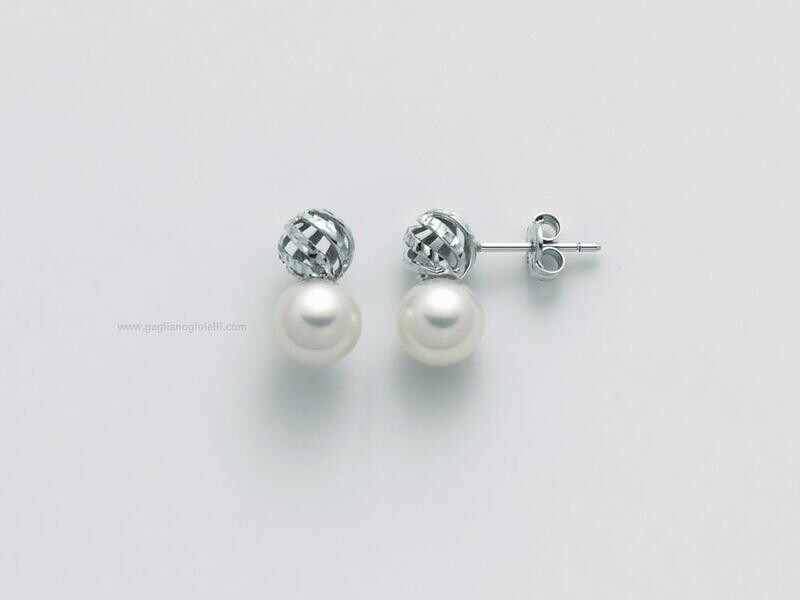 Orecchini Orecchini "Perla" Boule Sfaccettata Diamantata Miluna