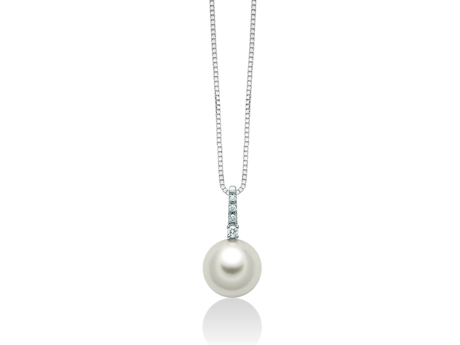 Collana "Perla" Akoya Con Diamante 8.5-9 Miluna