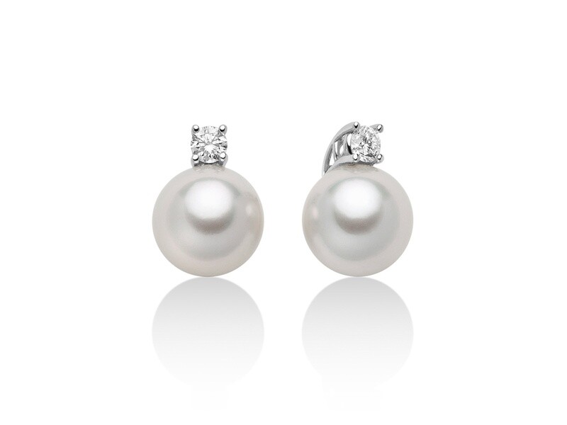 Orecchini Orecchini "Perla" Australiana e diamanti 9-10 Miluna
