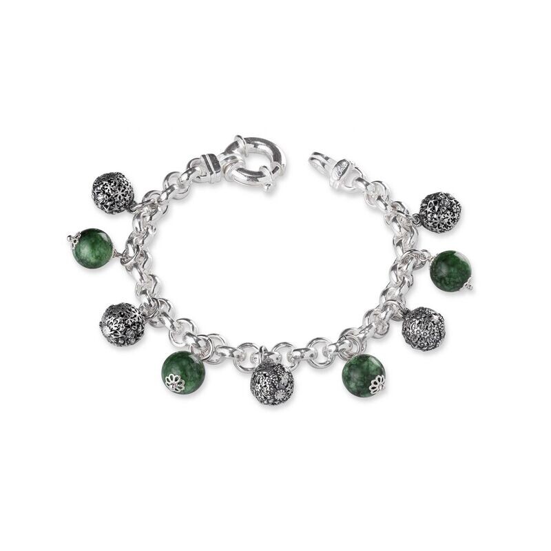 Bracciale Con Pietre E Sinacoli Verde - Gerardo Sacco