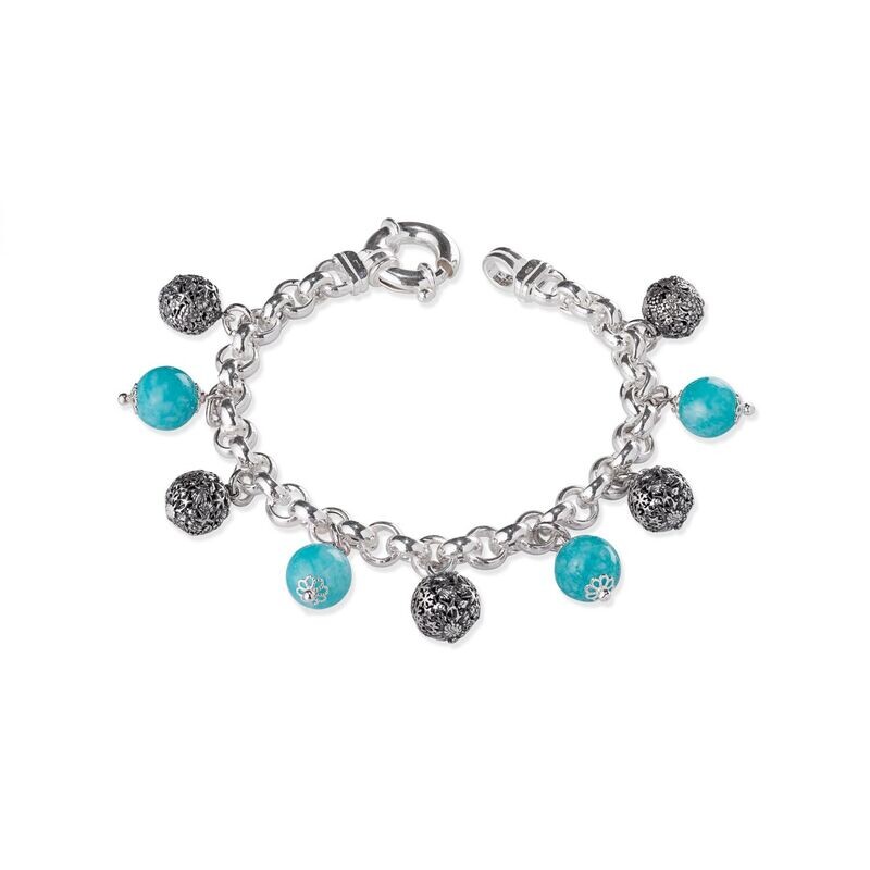 Bracciale Con Pietre E Sinacoli Azzurro - Gerardo Sacco