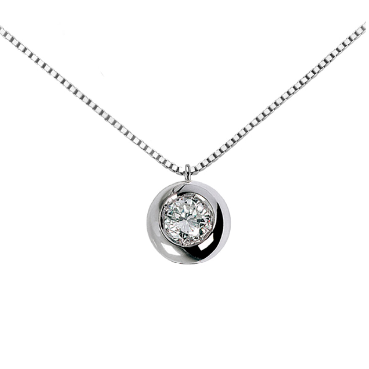 Pendente Punto Luce In Oro Bianco E Diamante Donna Oro