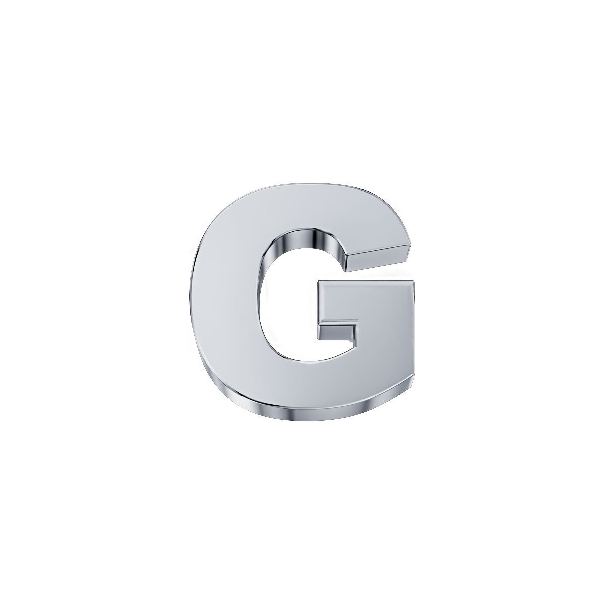 Lettera G Classica In Oro Bianco.