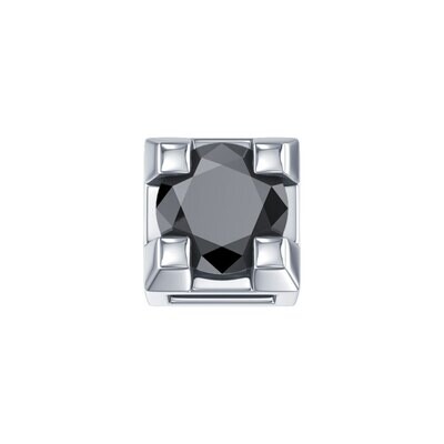 Griffe 0,02 Ct In Oro Bianco E Diamante Nero