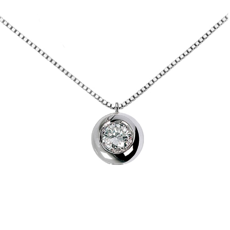Pendente Punto Luce In Oro Bianco E Diamante Donna Oro Pendente Punto Luce In Oro Bianco E Diamante Donna Oro