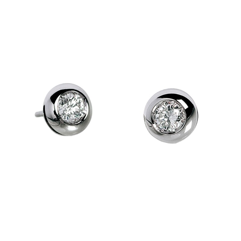 Orecchini Punto Luce In Oro Bianco E Diamante Donna Oro Orecchini Punto Luce In Oro Bianco E Diamante Donna Oro
