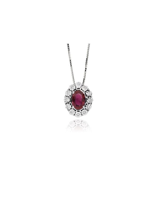 Collana Rubino In Oro E Diamanti Donna Oro Collana Rubino In Oro E Diamanti Donna Oro