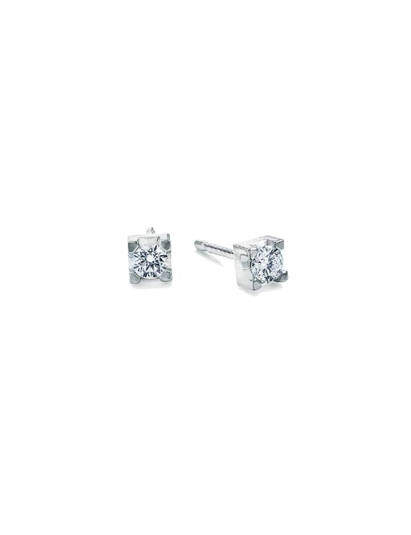 Orecchini Punto Luce In Oro Bianco E Diamante Donna Oro