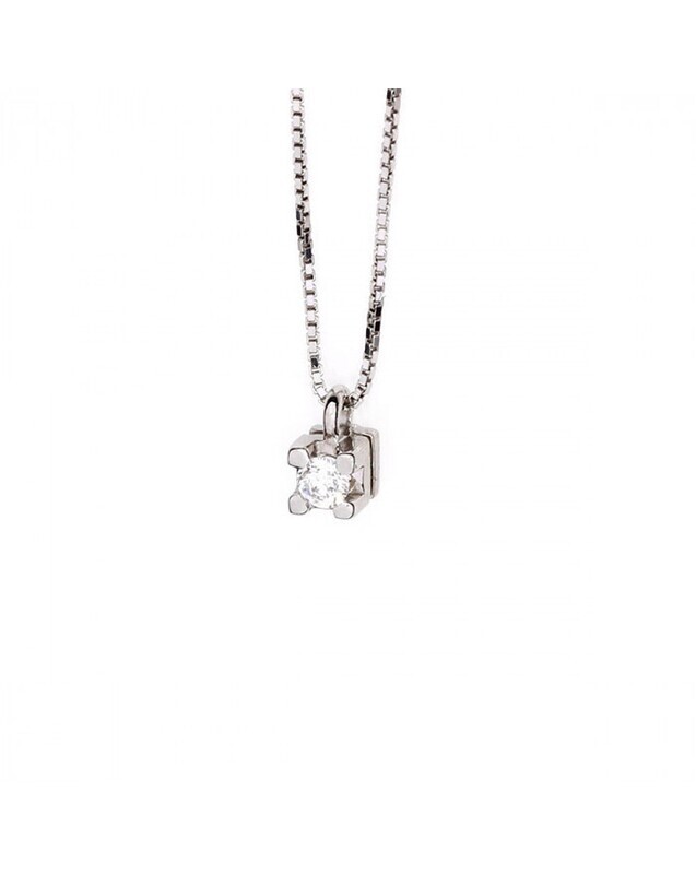 Pendente Punto Luce In Oro Bianco E Diamante Donna Oro