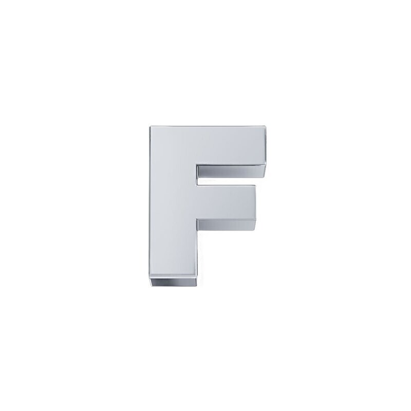 Lettera F Classica In Oro Bianco. Lettera F Classica In Oro Bianco.