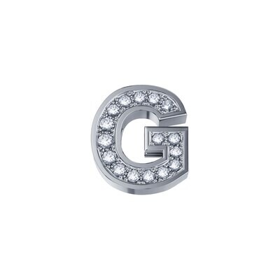 Lettera G Classica In Oro Bianco E Diamanti - Donna Oro Lettera G Classica In Oro Bianco E Diamanti - Donna Oro