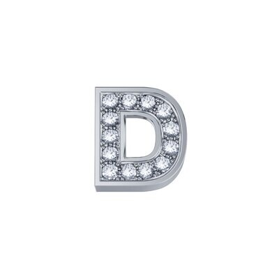 Lettera D Classica In Oro Bianco E Diamanti - Donna Oro Lettera D Classica In Oro Bianco E Diamanti - Donna Oro