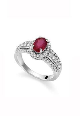Anello Rubino E Diamanti Donnaoro Anello Rubino E Diamanti Donnaoro