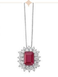 Pedente Rubino E Diamanti Donnaoro Pedente Rubino E Diamanti Donnaoro