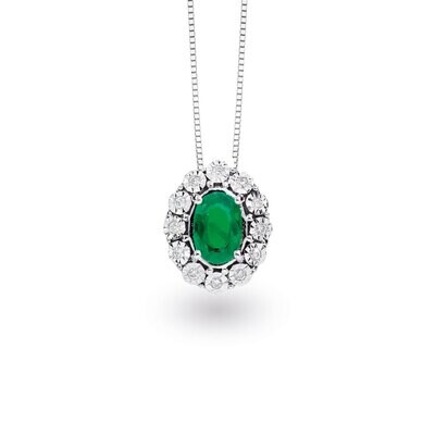 Pendente Smeraldo Donnaoro In Oro E Diamanti