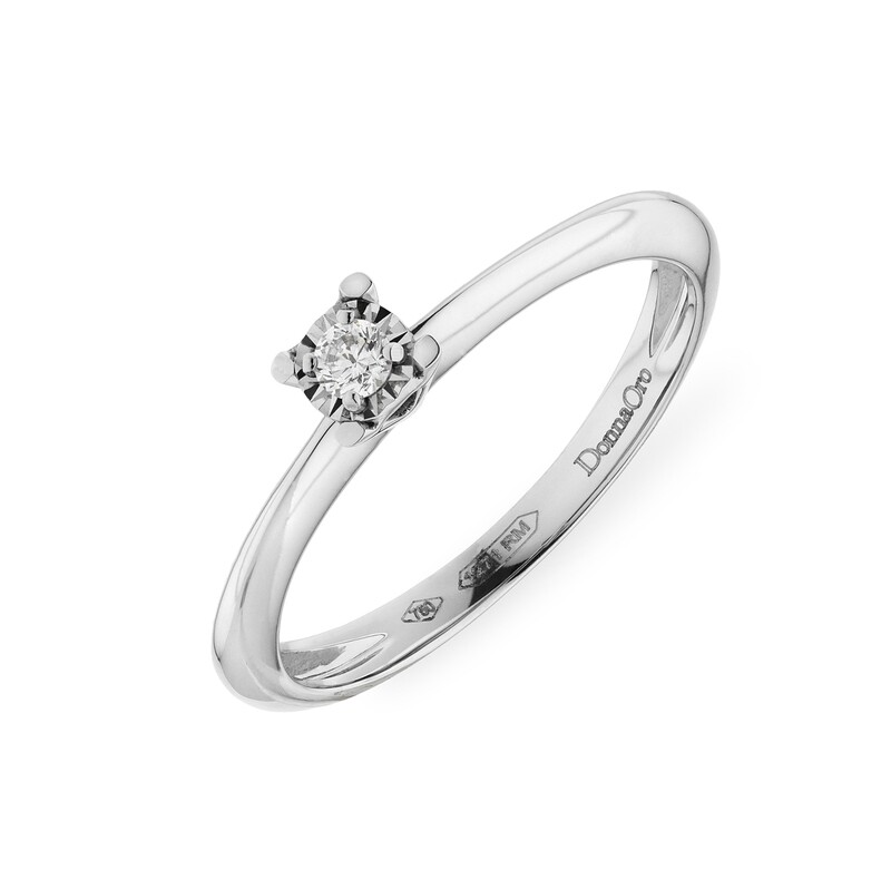 Anello Solitario Effetto Donna Oro