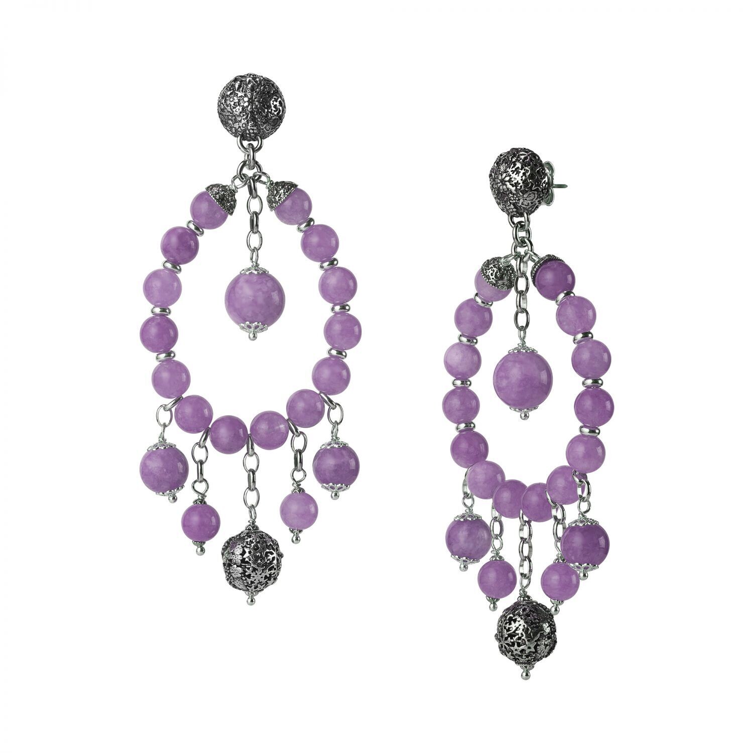 Orecchini Con Pietre E Sinacoli Viola - Gerardo Sacco