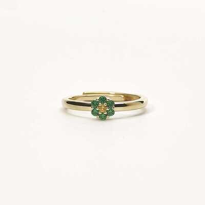 Anello Fiore Smeraldo  - Mabina Gioielli