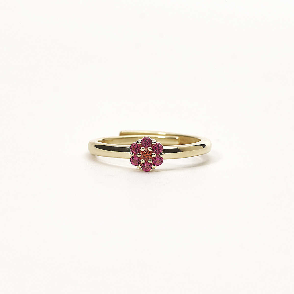 Anello Fiore Rubino  - Mabina Gioielli