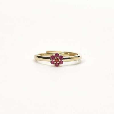 Anello Fiore Rubino  - Mabina Gioielli