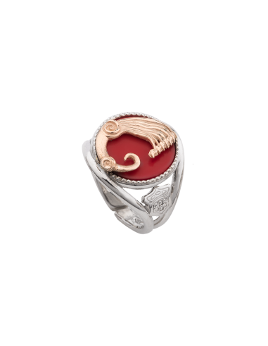 Anello Drago Nuance Corallo - Spadafora Gioielli Anello Drago Nuance Corallo - Spadafora Gioielli