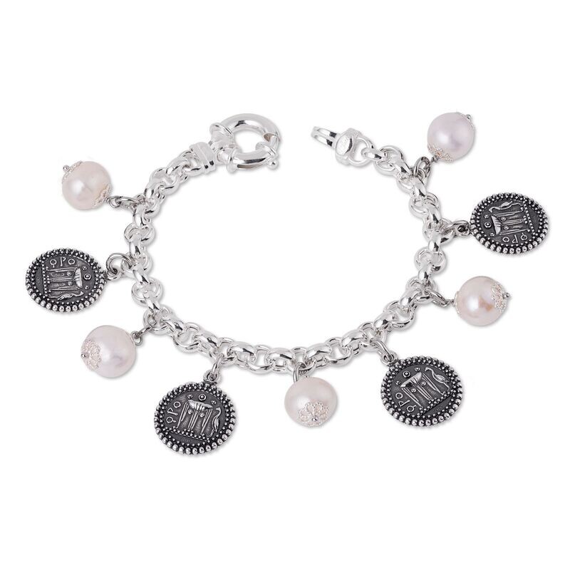 Bracciale In Argento Con Perle E Monete - Gerardo Sacco