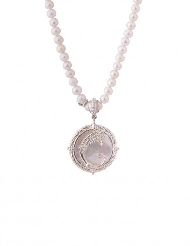 Collana Perle E Drago Bianco - Spadafora Gioielli Collana Perle E Drago Bianco - Spadafora Gioielli