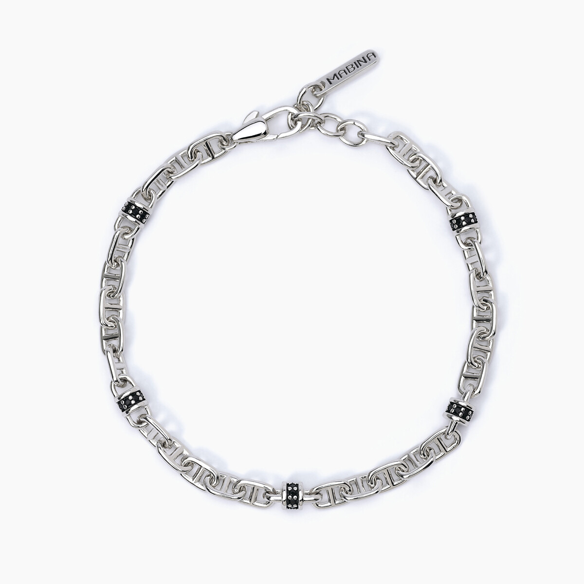 Bracciale Argento Con Zirconi Neri - Mabina