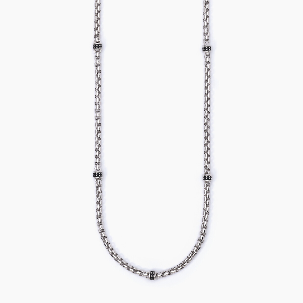 Collana Argento Con Zirconi Neri - Mabina Collana Argento Con Zirconi Neri - Mabina