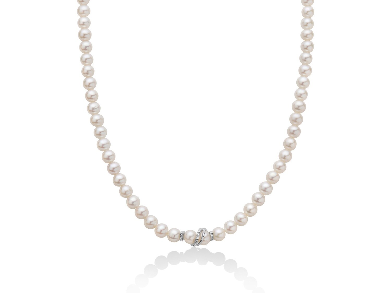 Collana "Perla" 5.5-6 Con Baule Miluna
