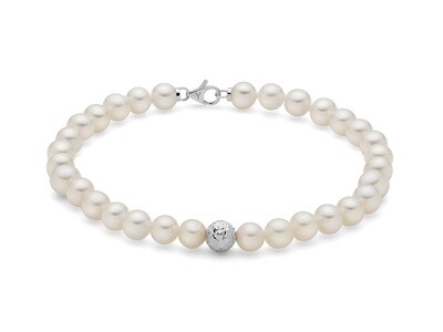 Bracciale “Perla” Boule Diamantata 5.5-6 Miluna