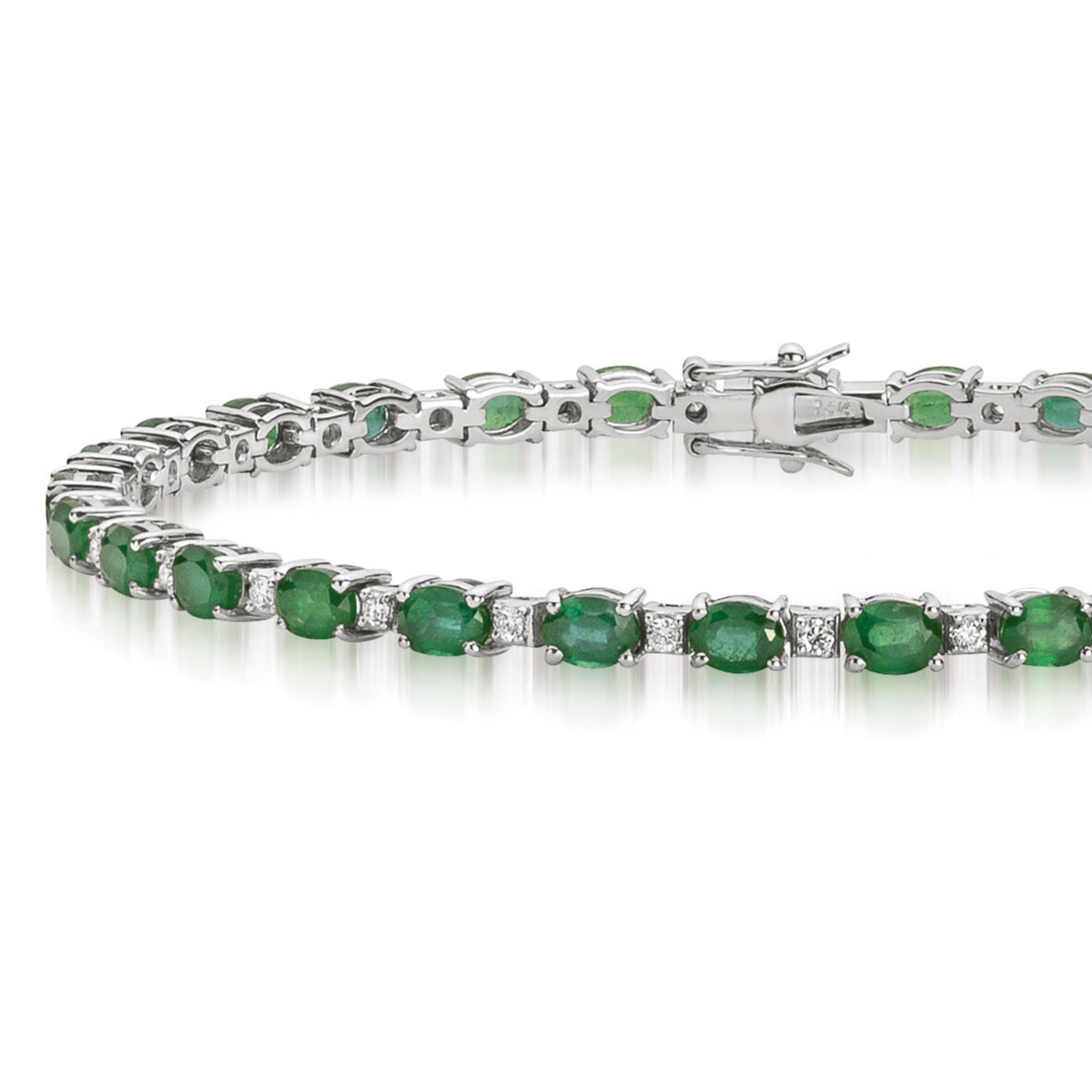 Bracciale Tennis con smeraldi e diamanti