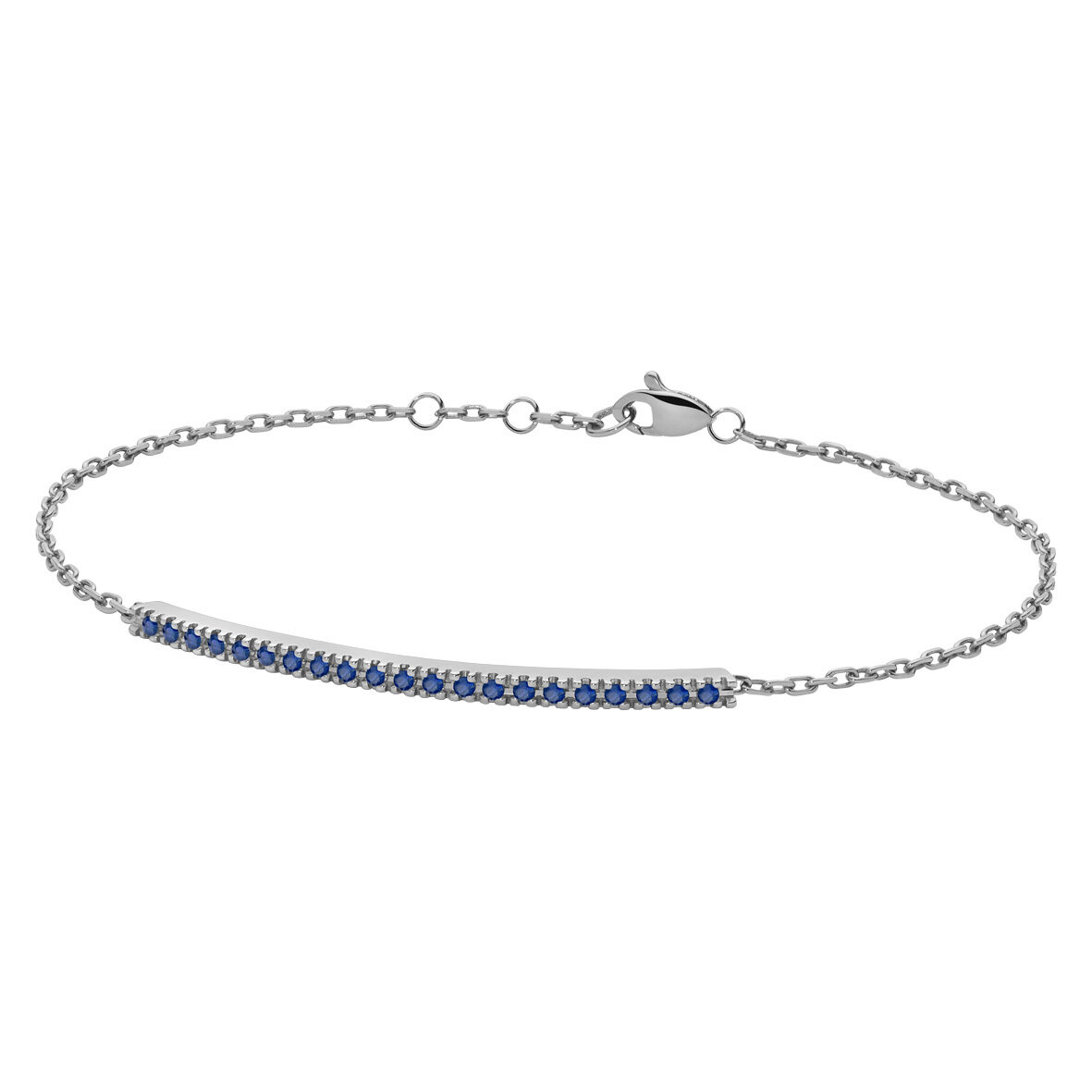 Bracciale Barretta Tennis In Oro Bianco E Zaffiri - Collezione Backspin