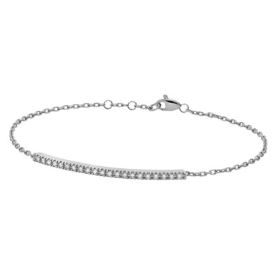 Bracciale Barretta Tennis In Oro Bianco E Diamanti - Collezione Backspin