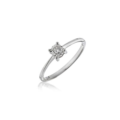Anello In Oro Bianco E Diamante DonnaOro Luce Anello In Oro Bianco E Diamante DonnaOro Luce