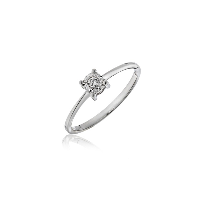 Anello In Oro Bianco E Diamante DonnaOro Luce Anello In Oro Bianco E Diamante DonnaOro Luce