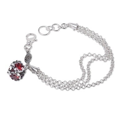 Bracciale Multifilo Con Charm Rosso - Gerardo Sacco