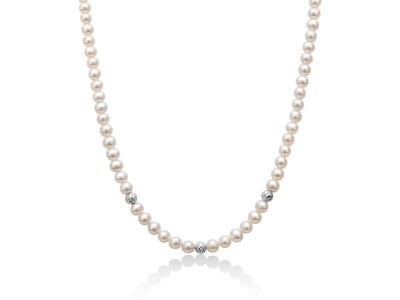 Collana Perle 4.5-5 Boule Diamanti Miluna Collana Perle 4.5-5 Boule Diamanti Miluna