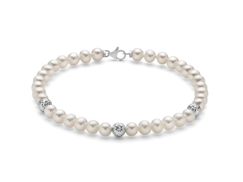 Bracciale Bracciale "Perla" 5- 5.5 Con Boule Diamantata Miluna