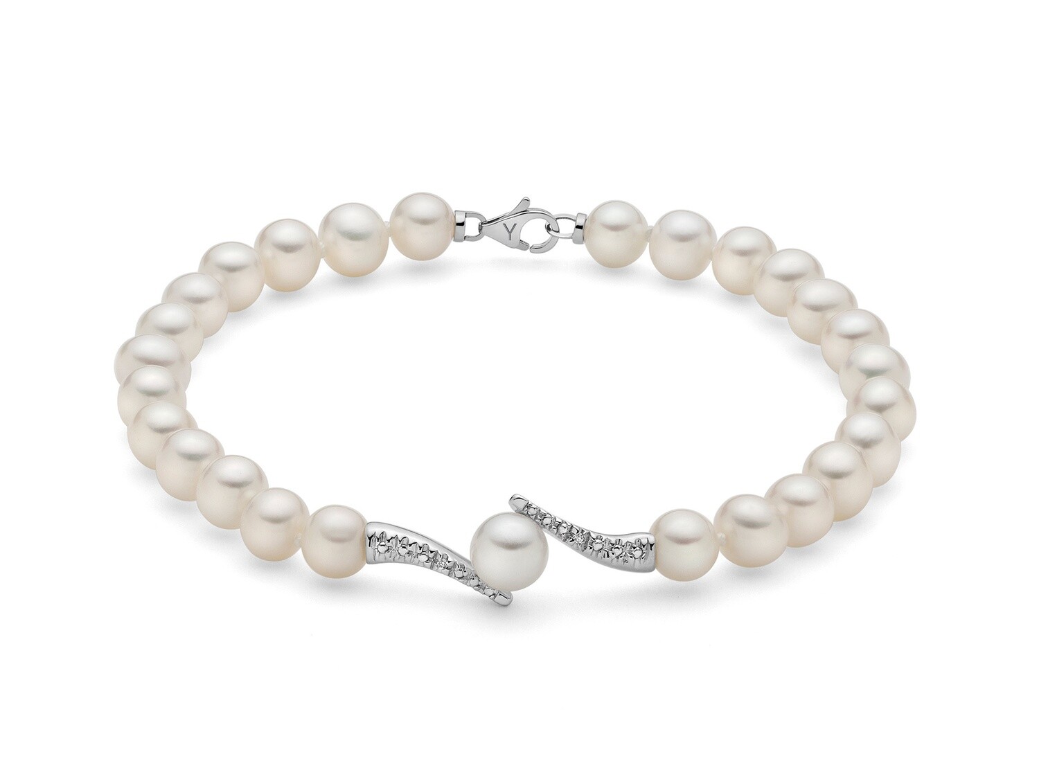 Bracciale "Perla" 5.5-6 Con Diamanti Miluna