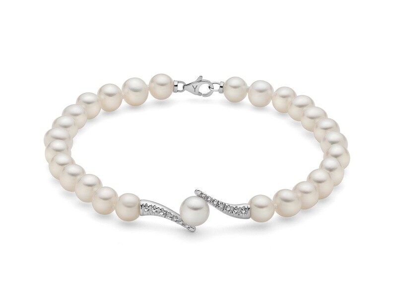 Bracciale Bracciale "Perla" 5.5-6 Con Diamanti Miluna